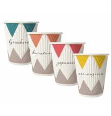 Стакан бумажный 250мл D80 2-х слойный в упак 6шт рисунок в ассортименте