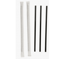 *Трубочки для коктейля 25шт L-250 d-12 прямые в инд. упак цвет в ассортименте