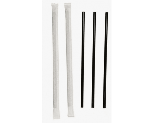 *Трубочки для коктейля 25шт L-250 d-12 прямые в инд. упак цвет в ассортименте