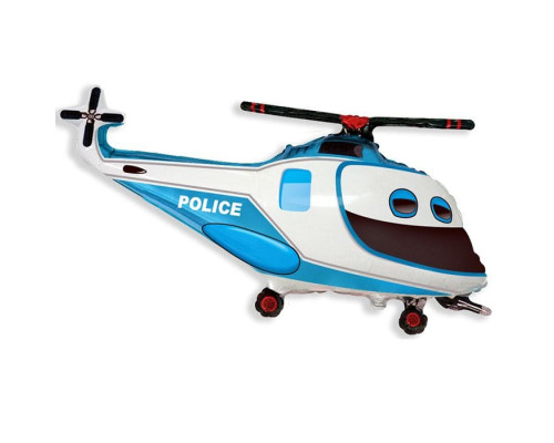 Шар фольгированный 14"/36см Вертолет полицейский