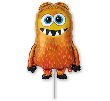 Шар фольгированный 12"/30см Оранжевый монстрик мини