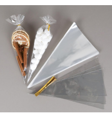 Пакет БОПП конус (Морковка) 180*370мм набор с зажимом в упак 100шт