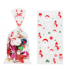 Пакет БОПП НГ 13*27см Новый год набор в упак 50шт рисунок в ассортименте