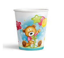 Стакан бумажный 250мл С Днем Рождения Милый мишка 6шт ВЕСЕЛУХА