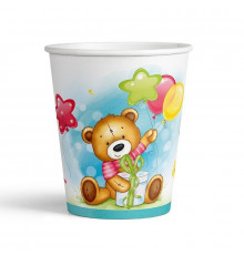 Стакан бумажный 250мл С Днем Рождения Милый мишка 6шт ВЕСЕЛУХА