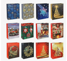 Пакет подарочный бумажный 26,5*16,5*7 НОВЫЙ ГОД НГ рисунок в ассортименте