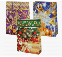 Пакет подарочный бумажный 47*33*10 НОВЫЙ ГОД НГ рисунок в ассортименте
