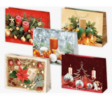 Пакет подарочный бумажный 24,5*36*12 НОВЫЙ ГОД НГ горизонтальный рисунок в ассортименте