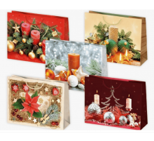 Пакет подарочный бумажный 24,5*36*12 НОВЫЙ ГОД НГ горизонтальный рисунок в ассортименте