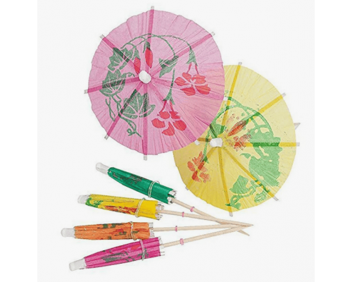 Пика для канапе 10см Зонтик дерево 8шт в упак в ассортименте