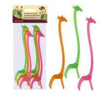 Размешиватель пластиковый 140мм Жираф цвет в ассортименте 8шт в упак