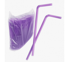 Трубочки для коктейля 40шт L-240 d-5 гофрированные цвет в ассортименте