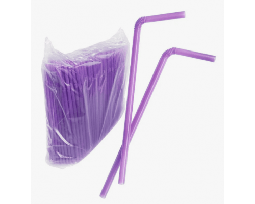 Трубочки для коктейля 40шт L-240 d-5 гофрированные цвет в ассортименте