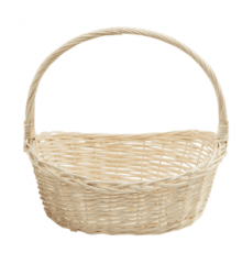 Корзина плетеная 37*26*36 Ива натуральная овал с ручкой