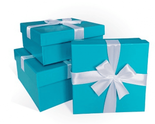 Коробка подарочная 15*15*5 с бантом бирюзовый