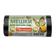 Мешок для мусора ПНД 30л 30шт 8мкм Ромашка Премиум