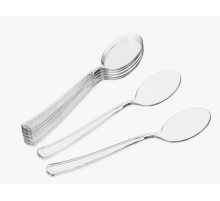 Ложка фуршетная пластик 140мм Премиум прозрачная 50шт