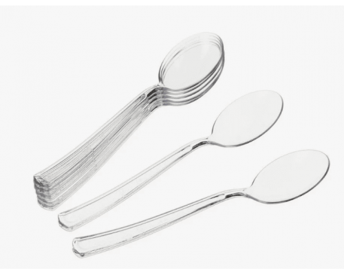 Ложка фуршетная пластик 140мм Премиум прозрачная 50шт