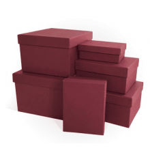 Коробка подарочная 12*6,5*4 тиснение ЛЕН бордовый