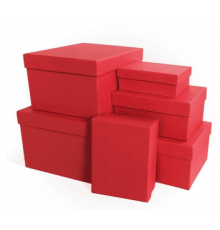 Коробка подарочная 15*11*5 тиснение РОГОЖКА ярко-красный