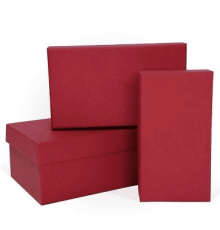 Коробка подарочная 12*6,5*4 бумага пробковая бордовая