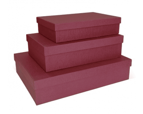 Коробка подарочная 29*19*8 тиснение РОГОЖКА бордовый моно