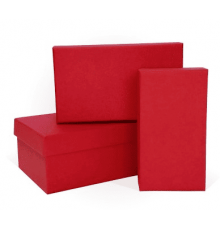 Коробка подарочная 12*6,5*4 тиснение ЛЕН ярко-красный