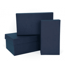 Коробка подарочная 12*6,5*4 тиснение ЛЕН темно-синий