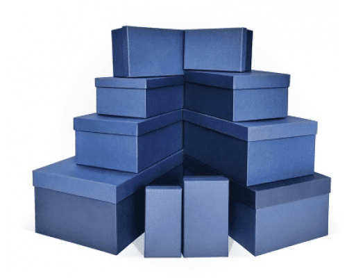 Коробка подарочная 21*14*8,9 тиснение ЛЕН синий моно