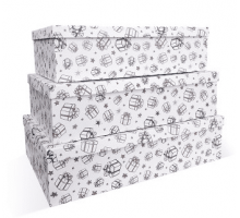 Коробка подарочная 36*21*10 белая ПОДАРОК