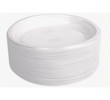 Тарелка пластиковая 165мм ИнПл белая 100шт (уп1400)