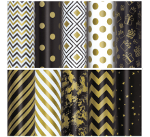 Бумага упаковочная 70*100см Золотая сказка Golden pattern ассорти