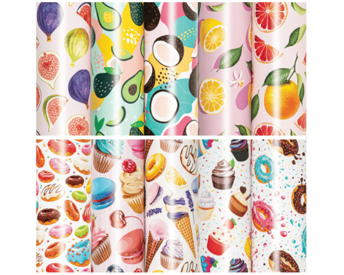 Бумага упаковочная 70*100см Золотая сказка Sweet Life ассорти