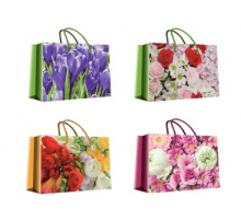 Пакет подарочный бумажный 62*42*15 горизонтальный микс цветы в ассортименте