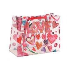 Пакет подарочный 27*21*11 Любовь прозрачный рисунок в ассортименте