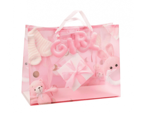 Пакет подарочный 27*21*11 Новорожденный прозрачный рисунок в ассортименте