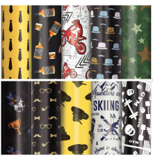 Бумага упаковочная 70*100см Золотая сказка For Men ассорти