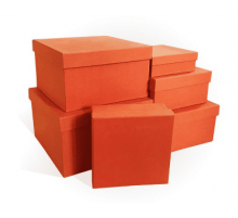 Коробка подарочная 25*25*15 тиснение МИКРО-ВЕЛЬВЕТ оранжевый