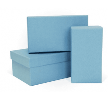 Коробка подарочная 13,5*8*5 бумага пробковая голубая