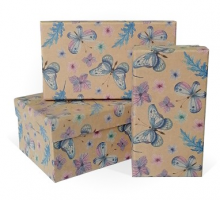 Коробка подарочная 15*9,5*6 БАБОЧКИ крафт