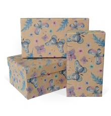 Коробка подарочная 12*6,5*4 БАБОЧКИ крафт