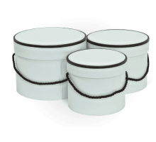 Коробка подарочная 154*122 Цилиндр белый с ручкой