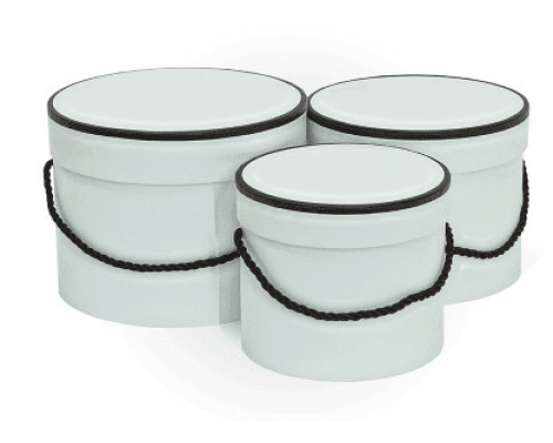 Коробка подарочная 154*122 Цилиндр белый с ручкой