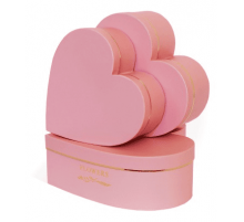 Коробка подарочная 292*285*104 Сердце розовый-золото