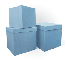 Коробка подарочная 17*17*17 КУБ бумага пробковая голубая