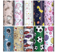 Бумага упаковочная 70*100см Золотая сказка For Kids ассорти