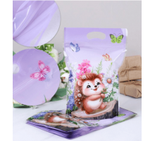 Мешочек подарочный 15*23см zip lock с ручками рисунок в ассортименте (уп50шт)