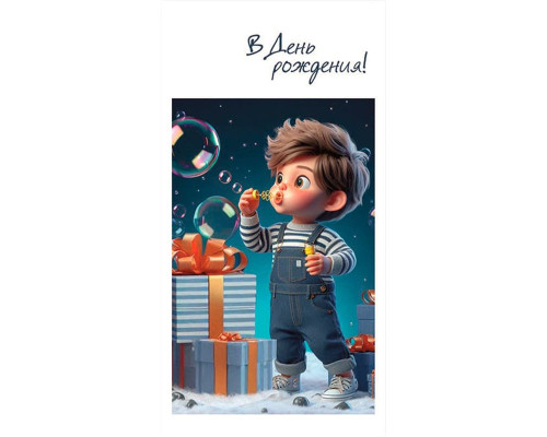 Конверт для денег 170*82мм В день рождения! Малыш