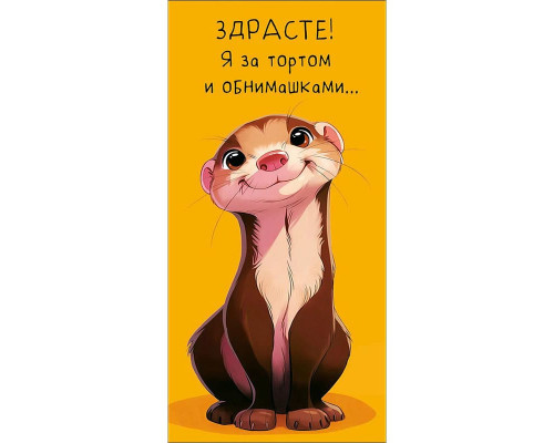Конверт для денег 121*183мм Здрасте! Я за тортом и обнимашками