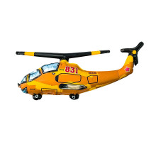 Шар фольгированный 14"/36см Вертолет мини желтый